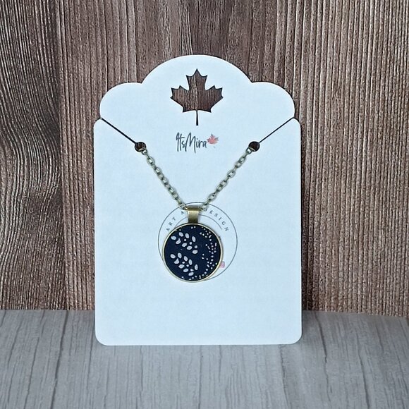 "Papraď UNESCO Heritage "Modrotlač" Blueprint Necklace - Artisan Crafted - Picture 4 of 6